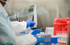 A microbiologist manually extracts the coronavirus.